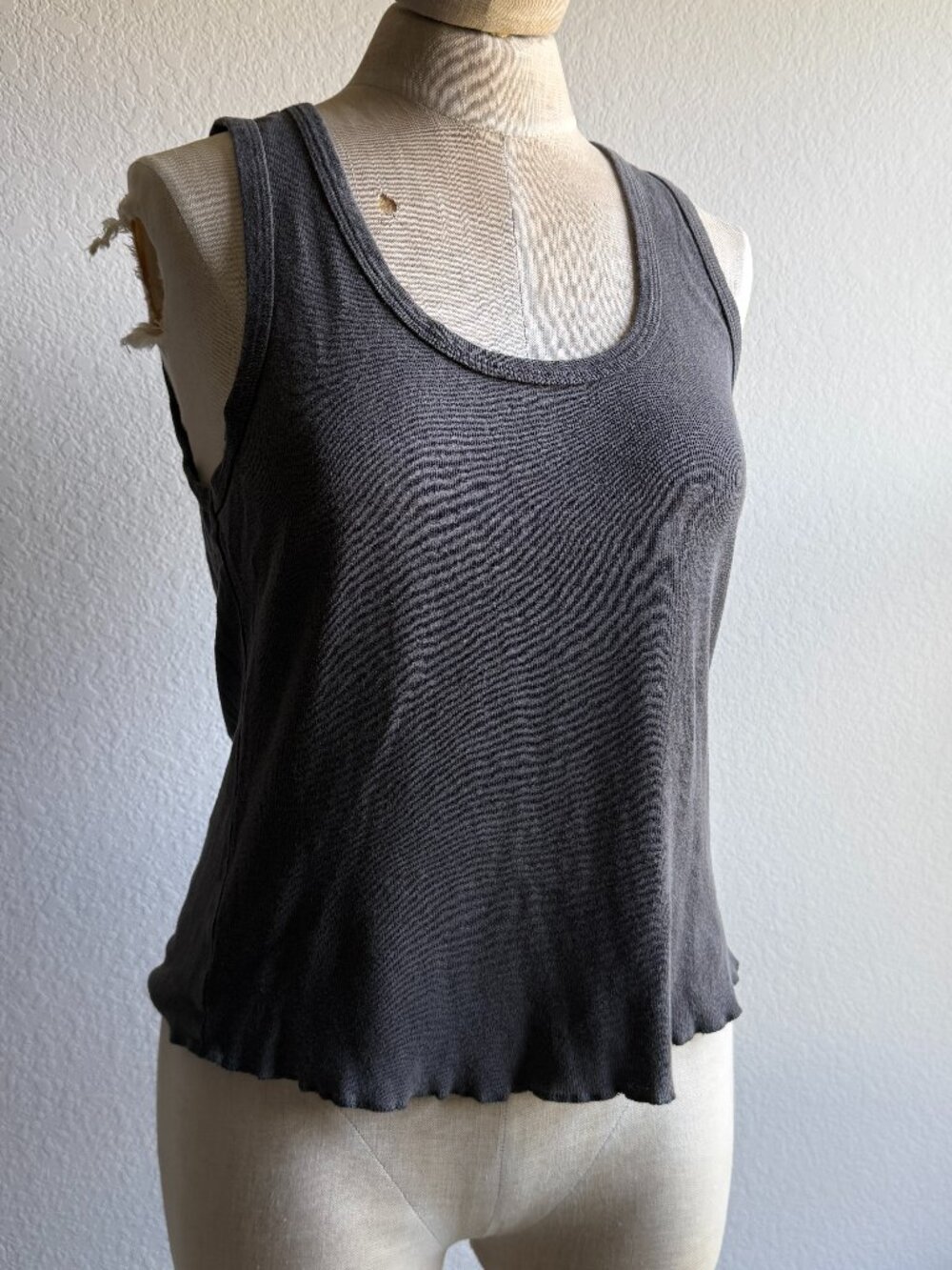 Mollusk Surf Shop Hemp Rib Tank Size Large Charcoal